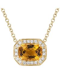 Diamond Select Cuts - 14k 1.58 Ct. Tw. Diamond & Citrine Necklace - Lyst