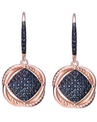 Genevive Jewelry - 14k Rose Gold Vermeil Cz Round Drop Earrings - Lyst