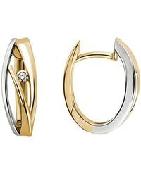 Diamond Select Cuts - 14k Diamond Earrings Two-tone 0.06 Ct. - Lyst