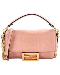 Fendi - Zucca Embossed Leather Baguette Nm Bag Mini (Authentic Pre-Loved) - Lyst