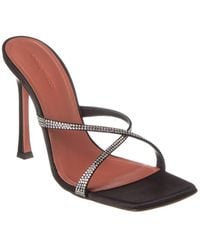AMINA MUADDI - Adriana Crystal 105 Satin Sandal - Lyst