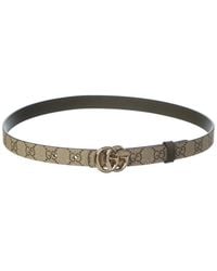 Gucci - Gg Marmont Thin Reversible Gg Supreme Canvas & Leather Belt - Lyst