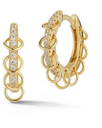 Glaze Jewelry - 14k Over Silver Cz Small Hoop Earrings - Lyst