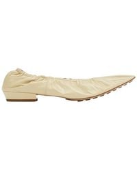 Bottega Veneta - Pointed-Toe Leather Ballet Flat - Lyst