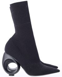 Burberry - Canvas Kimberley Pointed Toe Ankle Boot In Black Knit Stretch Fabric (authentic Pre-loved) - Lyst
