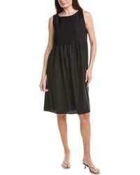 Eileen Fisher - Pleated Silk Midi Dress - Lyst