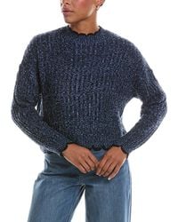 Autumn Cashmere - Tipped Ladder Stitch Crewneck Sweater - Lyst