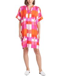 Natori - Oversized Mandarin Silk-blend Caftan Mini Dress - Lyst
