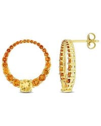 Rina Limor - Gold Over Silver 2.86 Ct. Tw. Gemstone Graduated Circle Earrings - Lyst