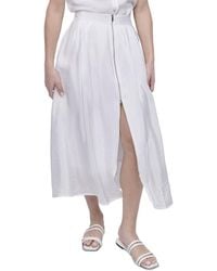 DKNY - Tech Poplin Zip Front Skirt - Lyst