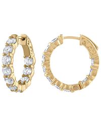 Diana M. Jewels Fine Jewellery 18k 4.10 Ct. Tw. Diamond Hoop Earrings - Metallic