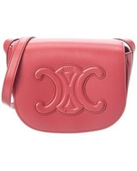Celine - Folco Cuir Triomphe Leather Shoulder Bag - Lyst