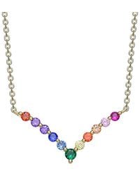 Genevive Jewelry - 14k Over Silver Necklace - Lyst