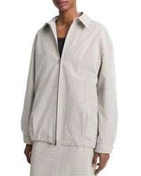 Vince - Gardeners Check Oversized Zip Bomber Jacket - Lyst