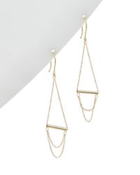 Italian Gold - 14k Tube Chandelier Earrings - Lyst