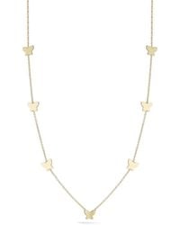 Ember Fine Jewelry - 14k Butterfly Station Necklace - Lyst