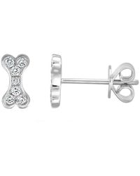 Sabrina Designs - 14K 0.14 Ct. Tw. Diamond Dog Bone Earrings - Lyst