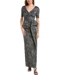 Aidan Mattox - V-neck Elbow Sleeve Gown - Lyst