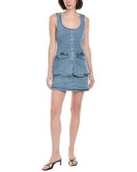 Amanda Uprichard - Kya Denim Skort Romper - Lyst