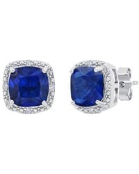 MaxColor - 3.30 Ct. Tw. Lab-Grown Sapphire Stud Earrings - Lyst