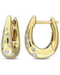 Rina Limor - 14K 0.28 Ct. Tw. Diamond Hoop Earrings - Lyst