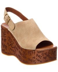 Chloé - Maxime Suede Wedge Sandal - Lyst