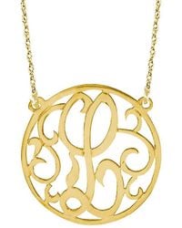 Jane Basch - 22K Over Fancy Initial Circle Script Necklace -Z) - Lyst