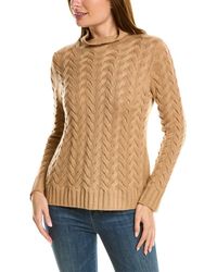 Hannah Rose - Simone Cable Funnel Neck Wool & Cashmere-blend Sweater - Lyst