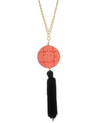 Kenneth Jay Lane - 18k Plated Pendant Necklace - Lyst
