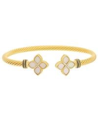 Juvell - 18K Plated Mother-Of-Pearl Cz Twisted Cable Bangle - Lyst