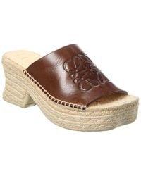 Loewe - Petal Leather Espadrille Platform Sandal - Lyst