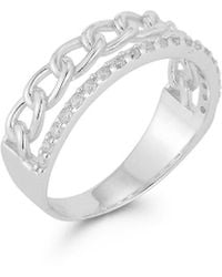 Chloe and Madison - Silver Cz Double Stack Ring - Lyst
