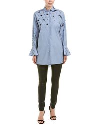 Valentino Valentino Garavani Tulle Overlay Shirt - Blue