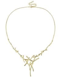 Rachel Glauber - 14k Plated Cz Contemporary Statement Necklace - Lyst