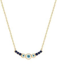 Gabi Rielle - Rise Above The Crowd Collection 14k Over Silver Cz Evil Eye Pendant Necklace - Lyst
