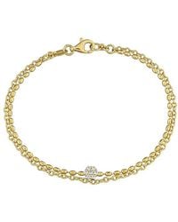 Rina Limor - 0.10 Ct. Tw. Created Moissanite Rolo Chain Bracelet - Lyst