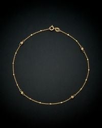 Italian Gold - 14k Beaded Station Anklet - Lyst
