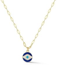 Sphera Milano - 14K Over Cz Dainty Evil Eye Necklace - Lyst