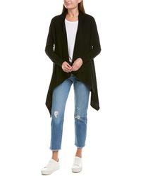 Qi Waterfall Cashmere Cardigan - Black