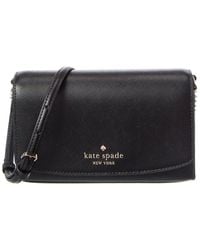 Kate Spade - Staci Saffiano Leather Small Flap Crossbody - Lyst