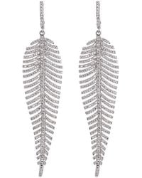 Eye Candy LA - Caroline Cz Crystal Feather Drop Earring - Lyst