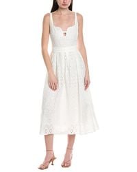 Seraphin - Embroidered Midi Dress - Lyst