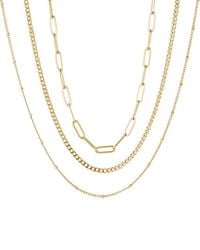 Adornia - 18K Plated Stainless Steel Tarnish-Resistant Necklace Set - Lyst