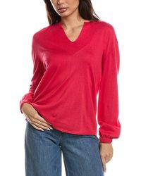 Forte - Split Neck Silk & Cashmere-Blend Sweater - Lyst