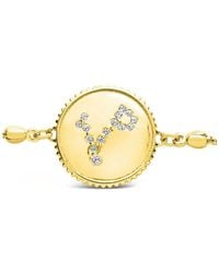 Sterling Forever - 14k Over Silver Cz Pisces Disc Bolo Bracelet - Lyst