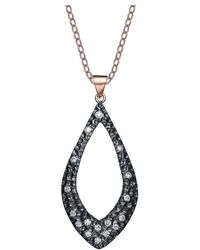 Genevive Jewelry - Two-tone Cz Classic Pendant - Lyst