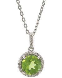 Gemstones - Silver 1.44 Ct. Tw. Diamond & Peridot Necklace - Lyst