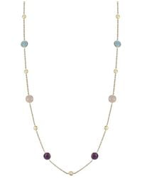 Italian Gold - 14K Gemstone Station Necklace - Lyst