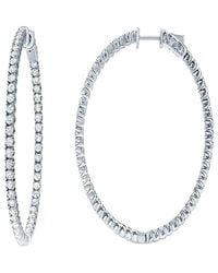 Diana M. Jewels - Fine Jewelry 18k 3.80 Ct. Tw. Diamond Hoops - Lyst