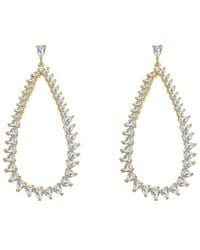 Rachel Glauber - 14k Plated Cz Statement Earrings - Lyst